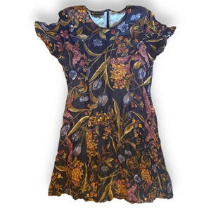 Monsoon London Babydoll Lilac Tulip Floral Dress Sz 8 90’s Babydoll